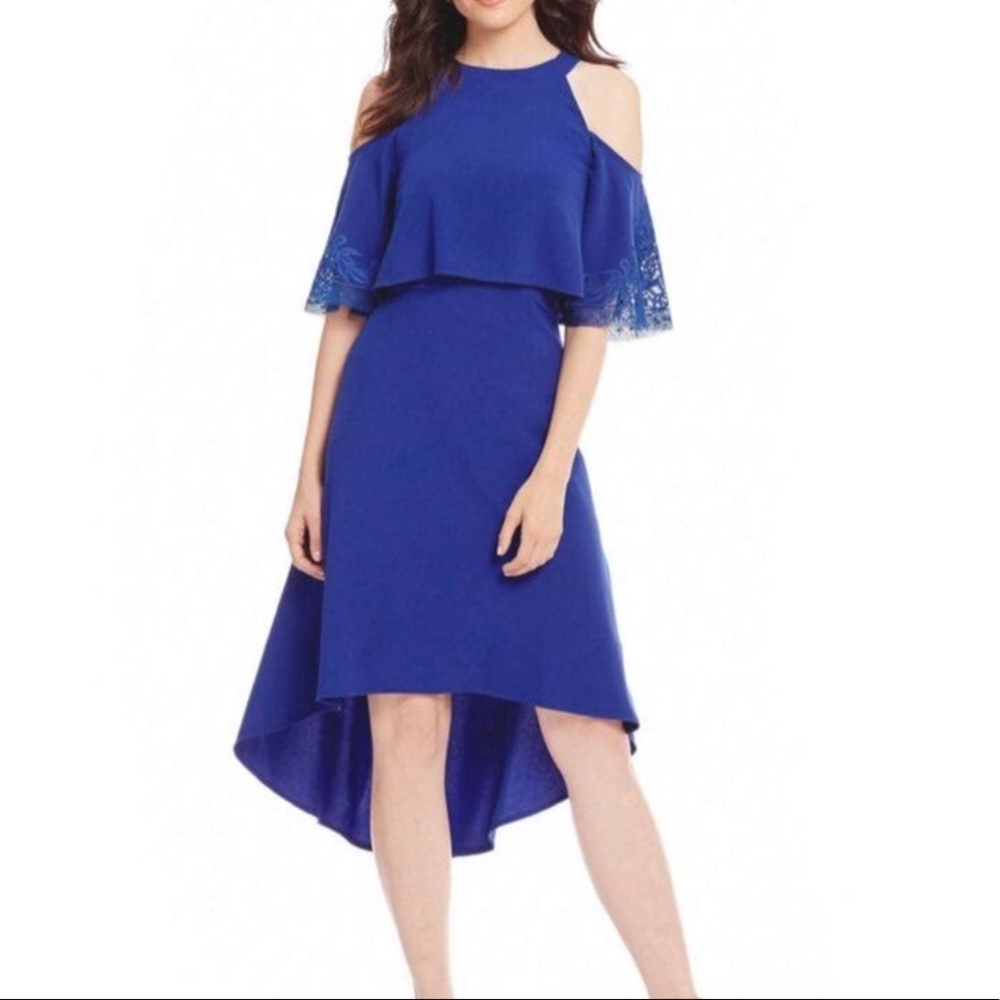 Antonio Melani Royal Blue Lace Detail Midi Dress